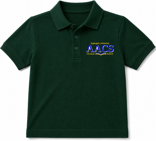 Green Polo with DTF Logo